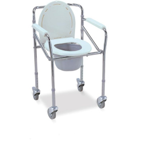 Κάθισμα τουαλέτας πτυσσόμενο με καπάκι τροχήλατο, Medico SC-CCW01(S)