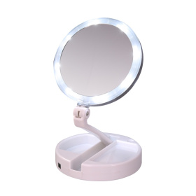 Αναδιπλούμενος καθρέφτης μακιγιάζ διπλής όψης με LED, 53630