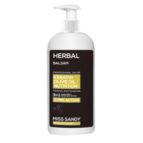 Μαλακτική μαλλιών herbal keratin-olive oil, Miss Sandy 750ml