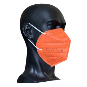 Μάσκα προστασίας FFP2- KN95 με 4 στρώσεις (CE & EN:149:2001) BRAND ITALIA Πορτοκαλί