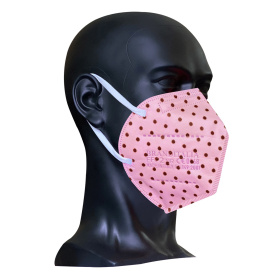 Μάσκα προστασίας FFP2- KN95 με 4 στρώσεις (CE & EN:149:2001) BRAND ITALIA Ροζ Πουά