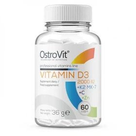 OstroVit Vitamin D3 2000iu +K2 MK-7 + Vit C + Zinc 60 κάψουλες
