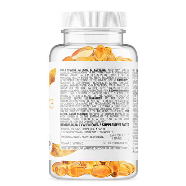 OstroVit Vitamin D3 2000iu 60 μαλακές κάψουλες