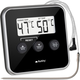 Ruhhy Ψηφιακό Θερμόμετρο Μαγειρικής έως 300 ° C με Χρονόμετρο