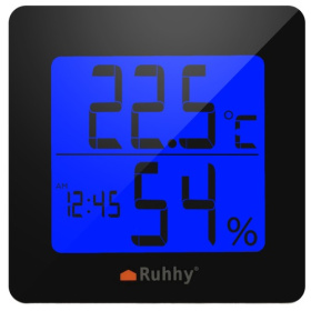 Ruhhy Ψηφιακό θερμόμετρο υγρασιομετρο ρολόι